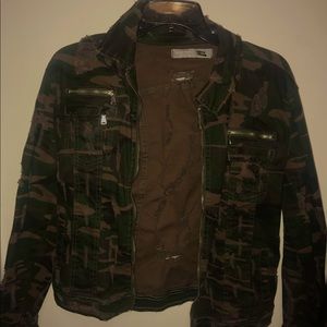 Army fatigue denim jacket